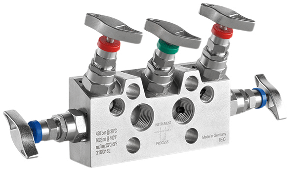 Ashcroft Direct and Remote Mount Manifold, V02 Series 5-Valve